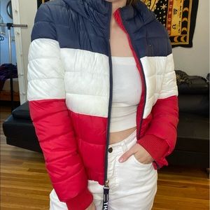 Red, blue, white Tommy Hilfiger Puffer Jacket